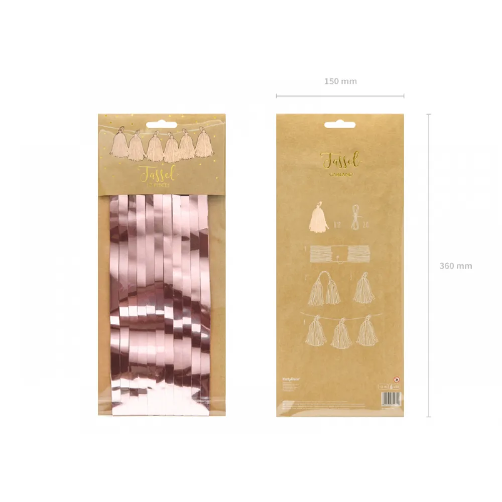 Ghirlanda Decorativa Rose Gold 12 tassels/2m PDC1033