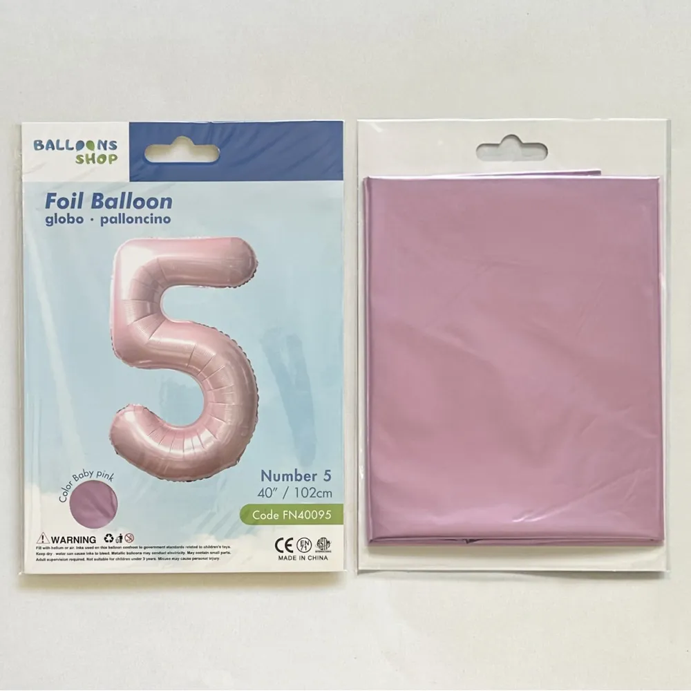 Balon Folie Cifra 5 Baby Pink 87cm