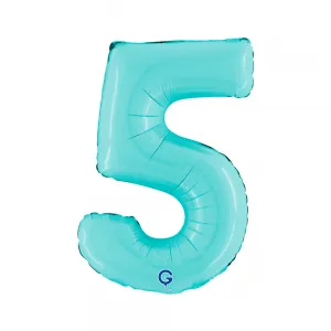 Balon Folie Cifra 5 Pastel Blue 36cm