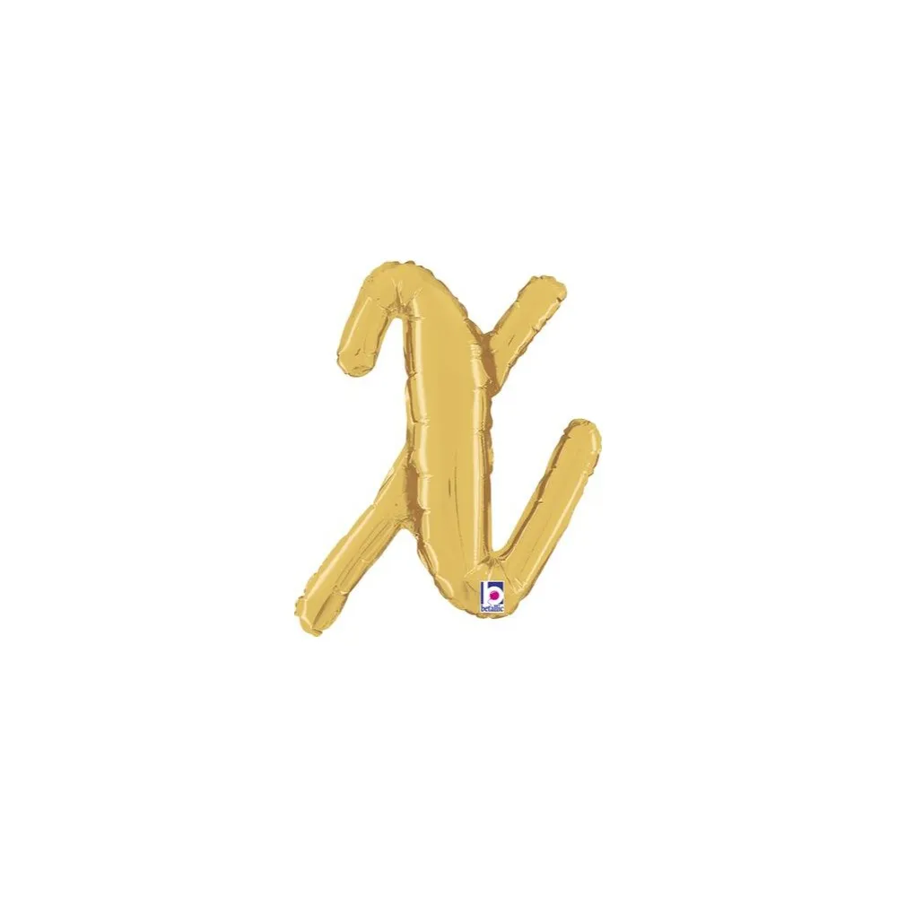 Balon Folie LITERA (AER) SCRIPT X Auriu 35 cm Grabo