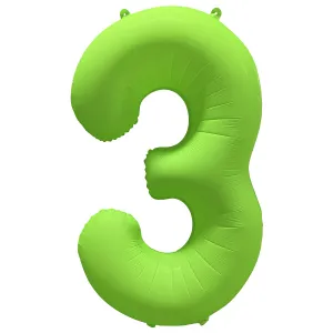 Balon Folie Cifra 3 Verde Neon 86cm R-10051-PKG
