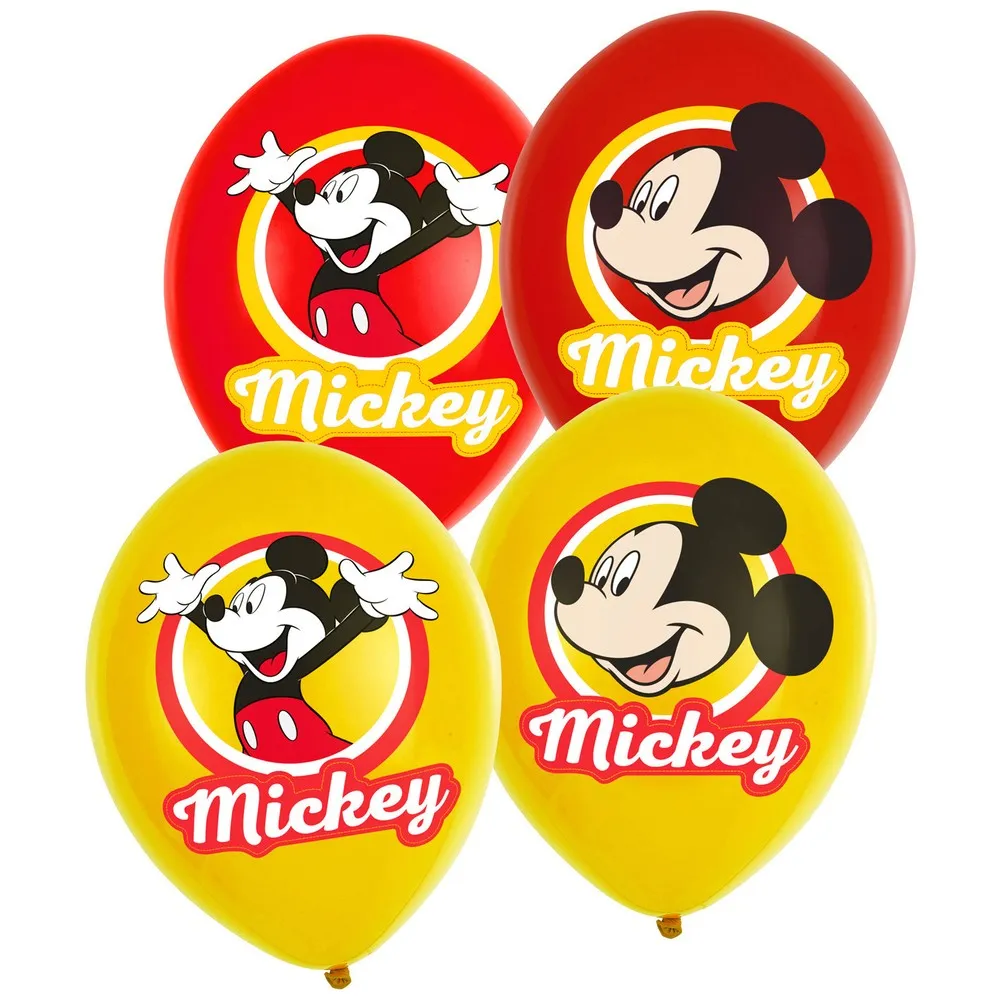 Set 6 Baloane Latex Print Mickey grafica 4 culori 28cm AMS 9903666