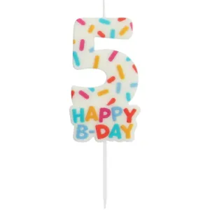 Lumanare Tort Cifra 5 Cozy Sprinkles 7cm