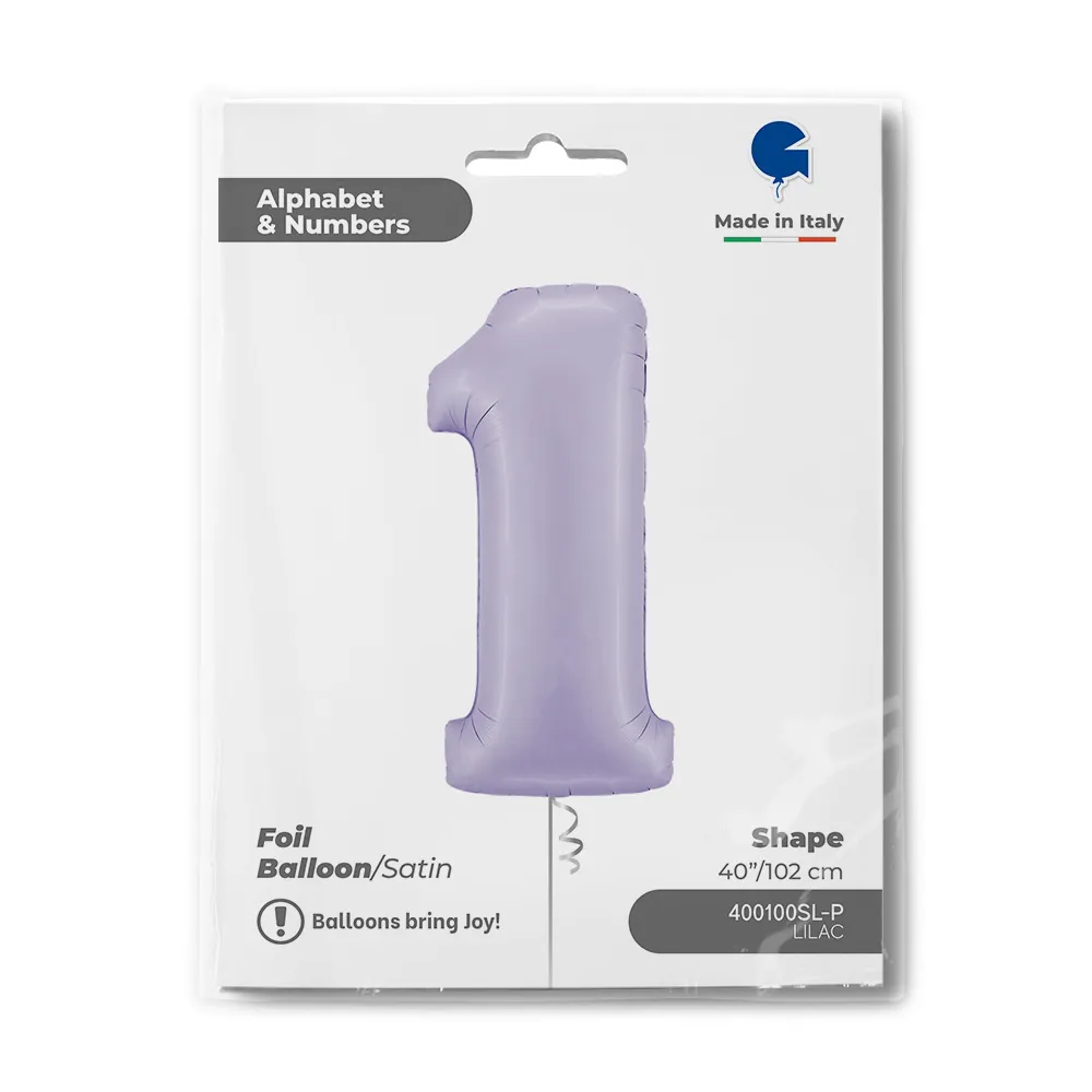 Balon Folie Cifra 1 Lila 102cm