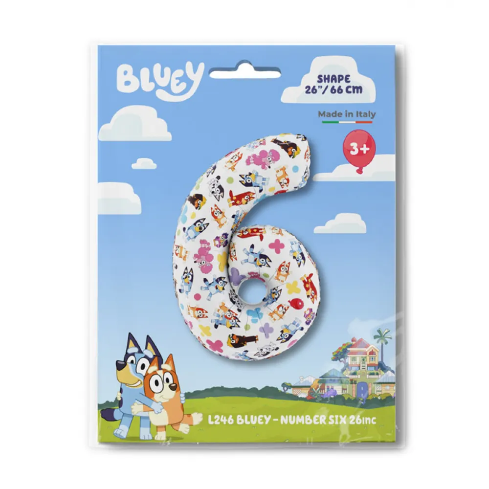 Balon Folie Cifra 6 Bluey 66cm