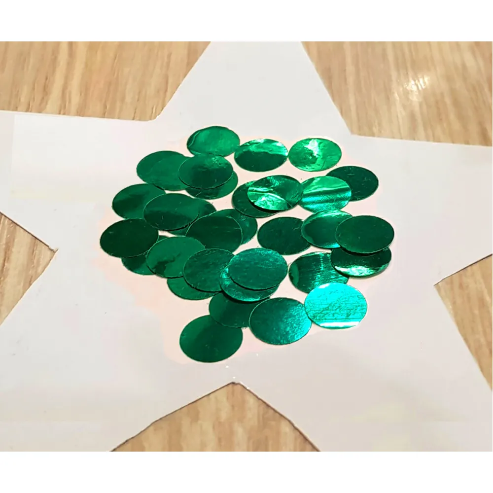 Confetti Metalic VERDE 1.5cm Rotund 100g