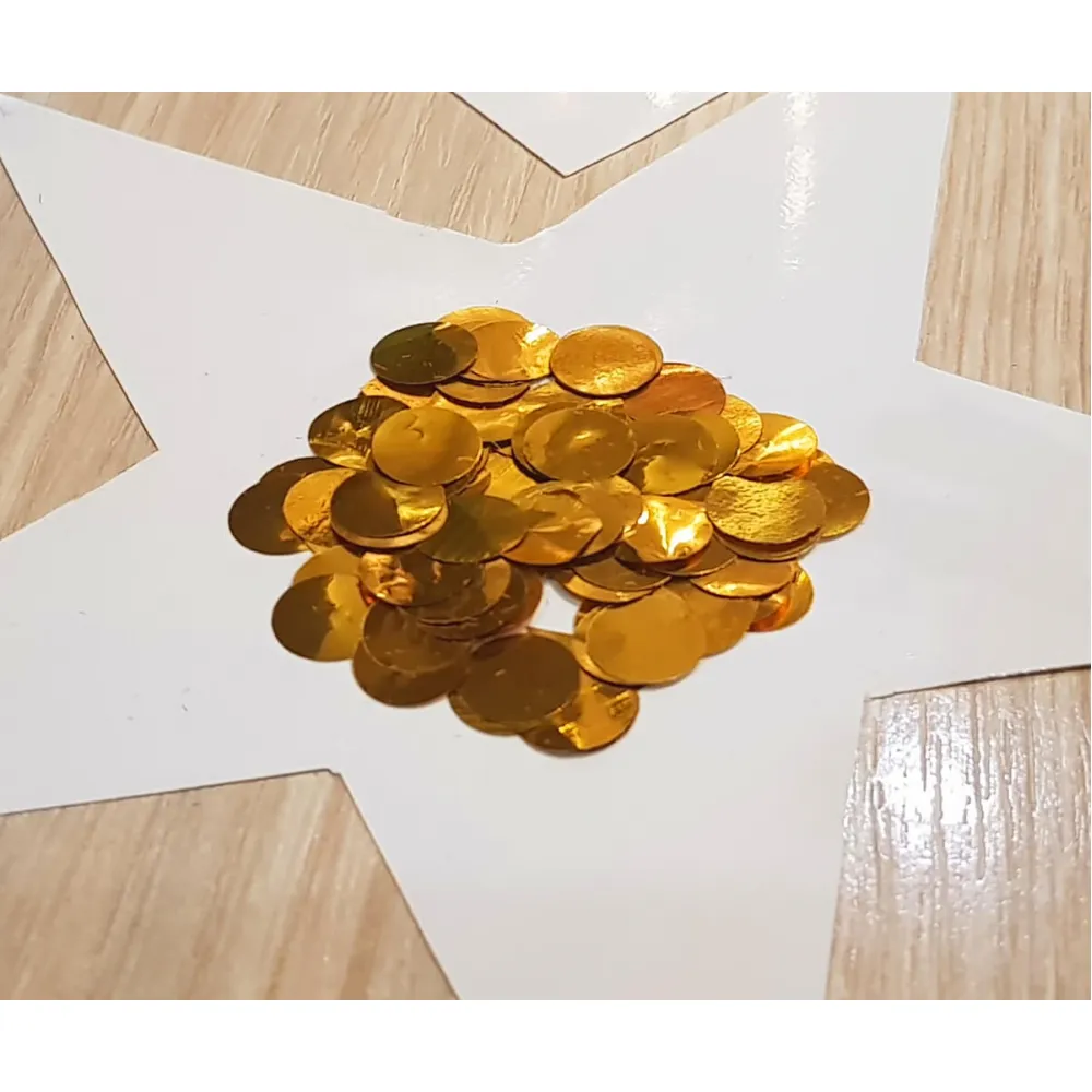 Confetti Metalic Auriu 1.5cm Rotund 100g