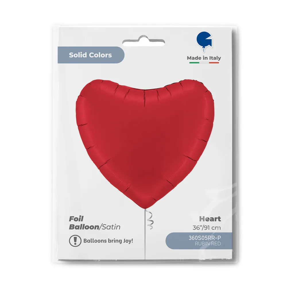 Balon Folie Inima Jumbo Rosu Rubin 91cm