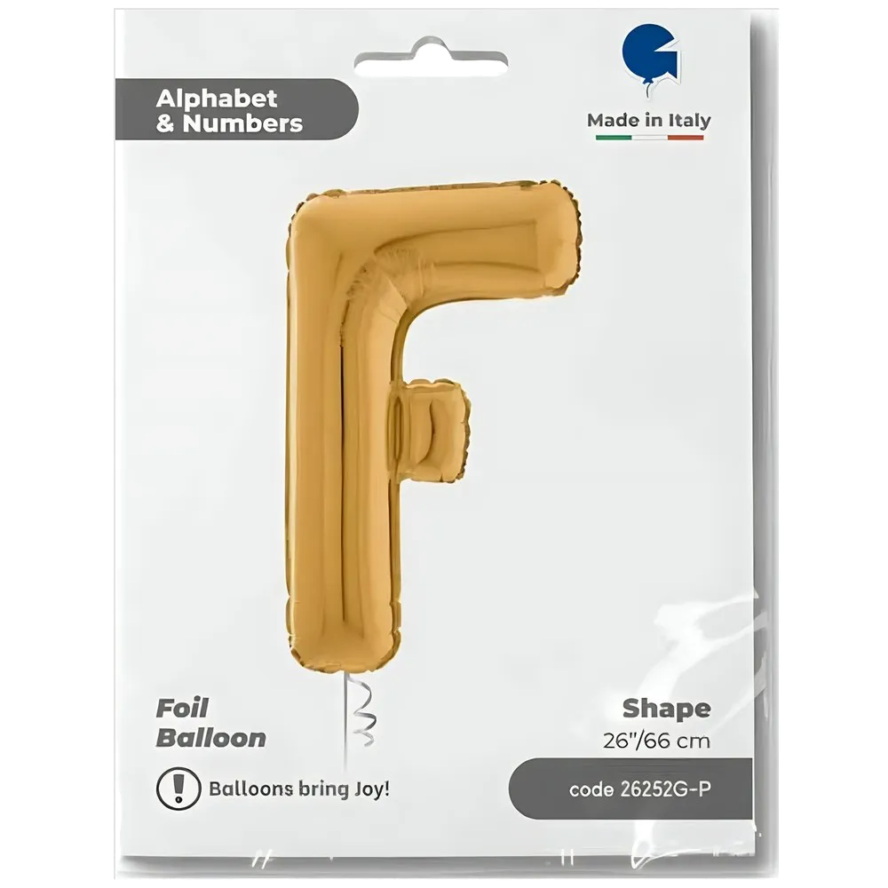 Balon Folie LITERA F Auriu 66 cm Grabo