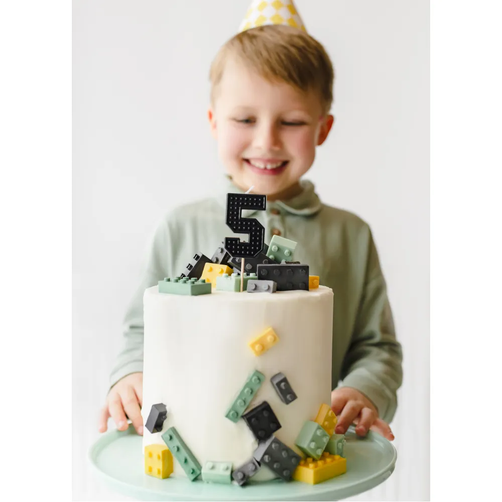 Lumanare Tort Cifra 5 Lego Brick 6 cm
