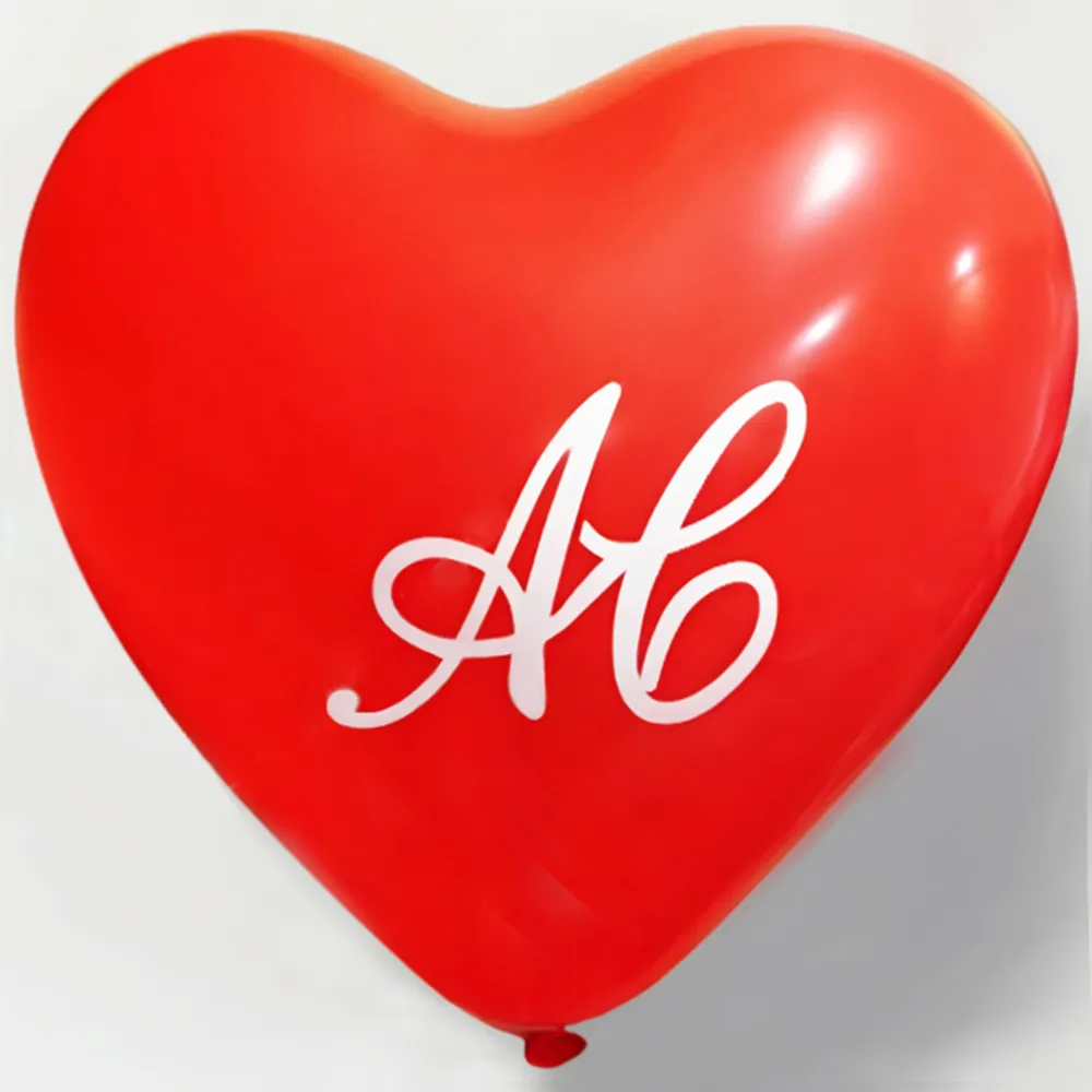 Inimi 30cm - Baloane latex personalizate cu logo 1 culoare