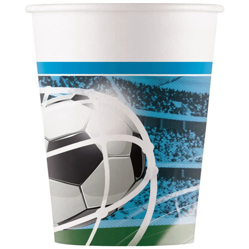 Set 8 Pahare Petrecere Carton 200ml Fotbal