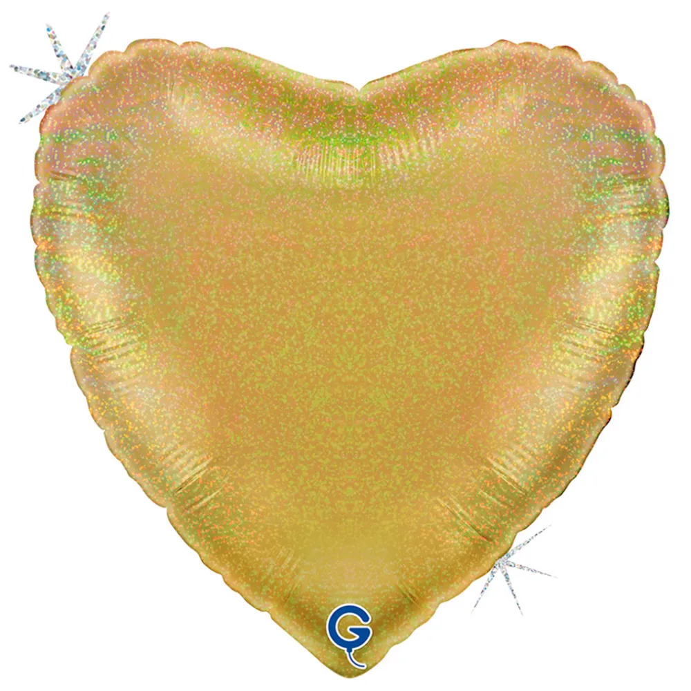 Balon Folie Inima Aurie Holografica 46 cm Grabo