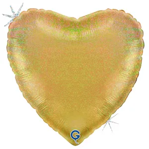 Balon Folie Inima Aurie Holografica 46 cm Grabo