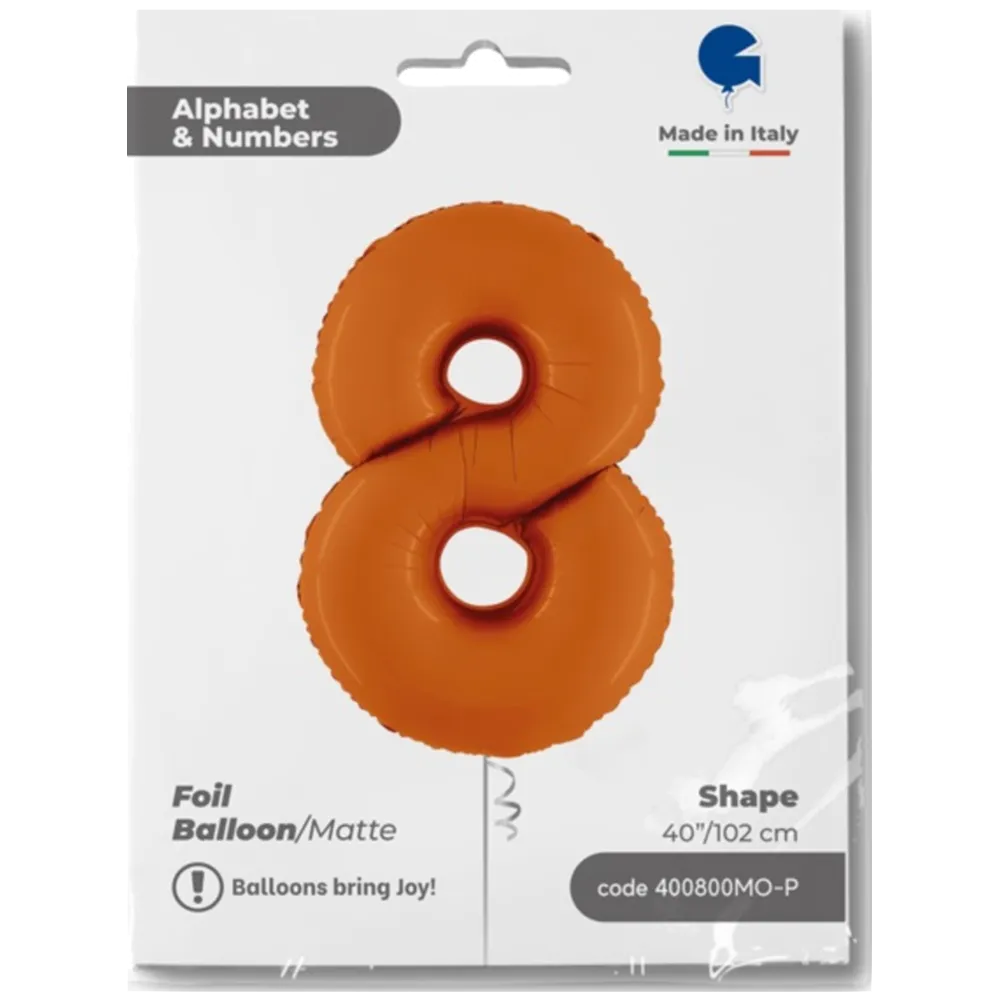 Balon Folie CIFRA 8 Portocaliu 102 cm Grabo