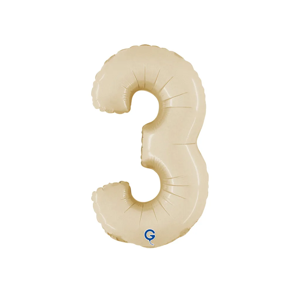 Balon Folie Cifra 3 Satin Cream 36cm