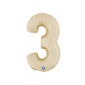 Balon Folie Cifra 3 Satin Cream 36cm
