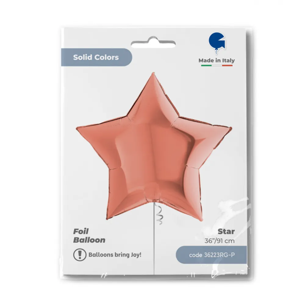 Balon Folie Stea Jumbo Rose Gold 91 cm Grabo