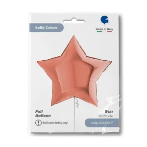 Balon Folie Stea Jumbo Rose Gold 91 cm Grabo
