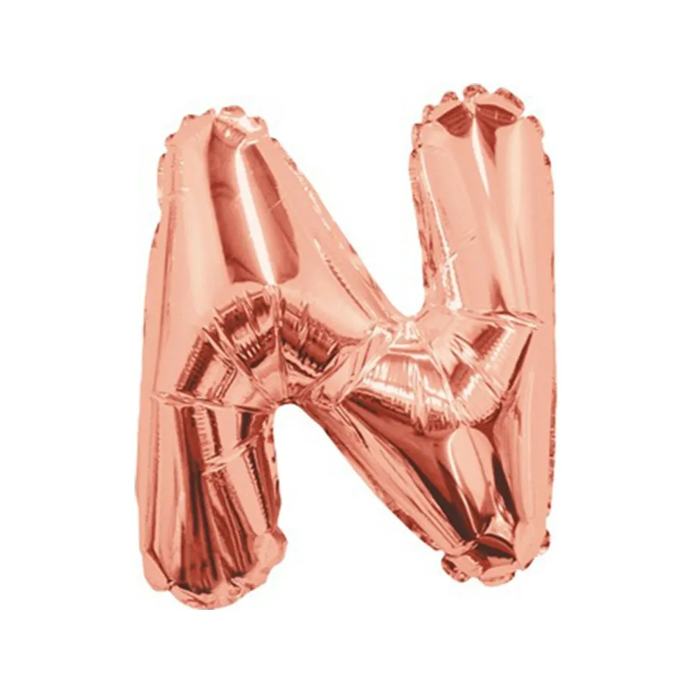Balon folie 35cm litera N ROSE-GOLD