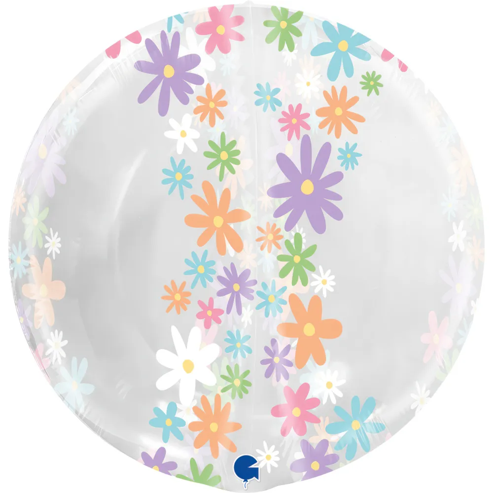 Balon Folie Sfera 4D Floricele Multicolore 48cm