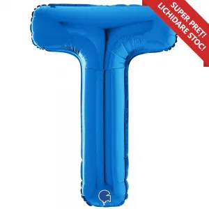 Balon Folie LITERA T Albastru 66 cm Grabo