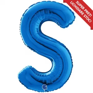 Balon Folie LITERA S Albastru 66 cm Grabo