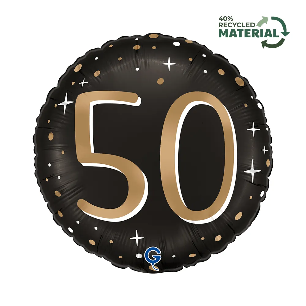 Balon Folie Rotund Aniversare 50 ani Auriu 46cm