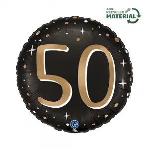 Balon Folie Rotund Aniversare 50 ani Auriu 46cm