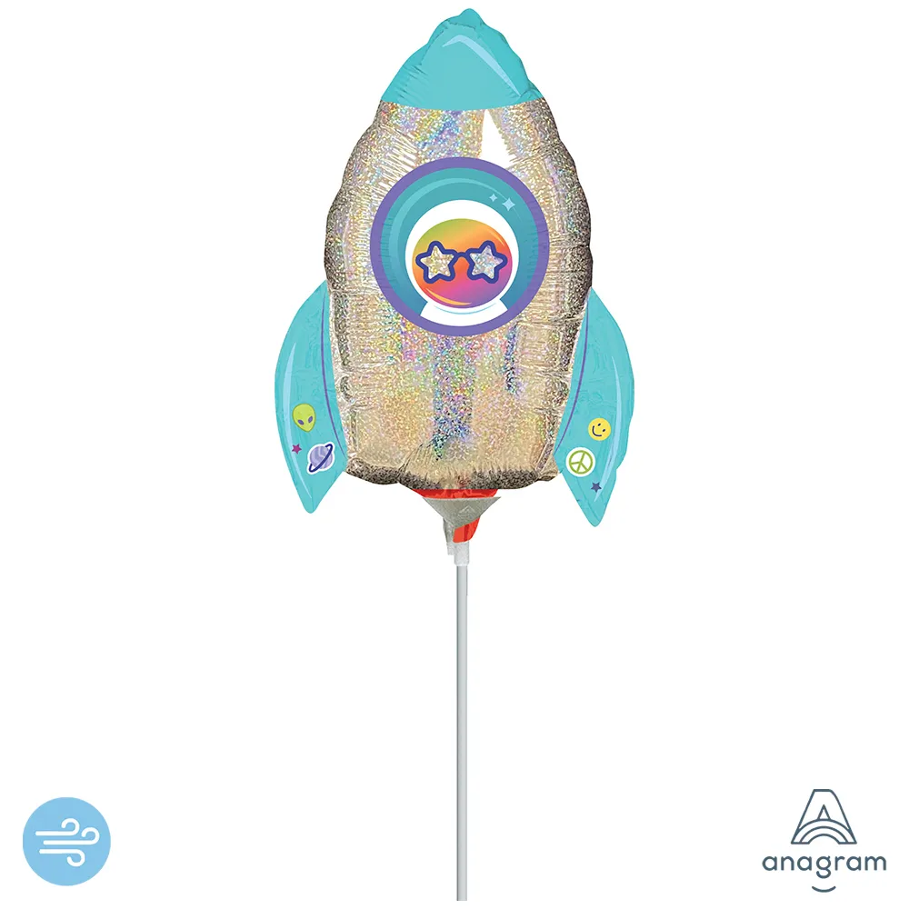 MiniShape (AER) Balon Folie Holografic Racheta Outer Space 23cm ANAGRAM 4787102