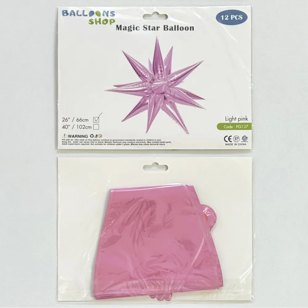 Balon Folie Stea Magica Light Pink 66cm
