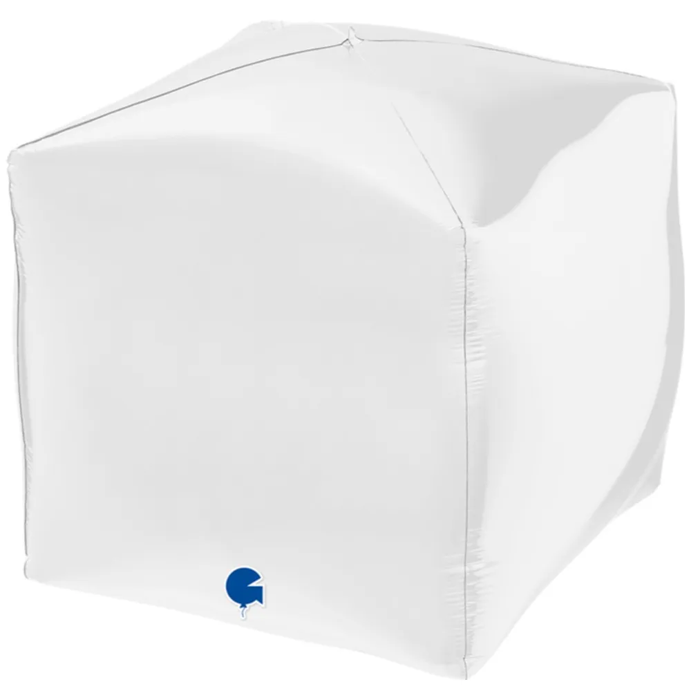 Balon Folie CUB 4D Alb 38 cm Grabo