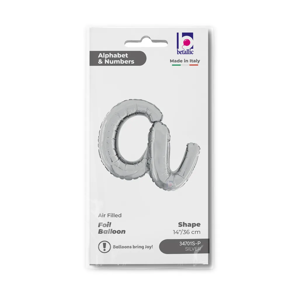 Balon Folie LITERA (AER) SCRIPT A Argintiu 35 cm Grabo