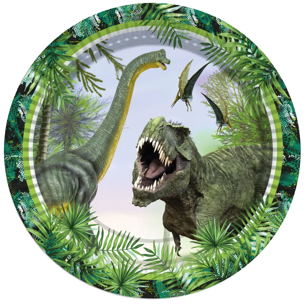 Set 8 Farfurii Petrecere cu print Dinozauri Jurassic VJ3568