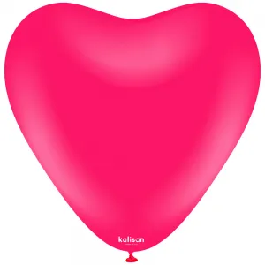 SET 25 Baloane Latex Inima 30cm Standard Fucsia 2321
