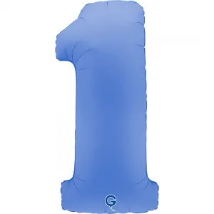 Balon Folie Cifra 1 Mat Lotus Blue 102cm