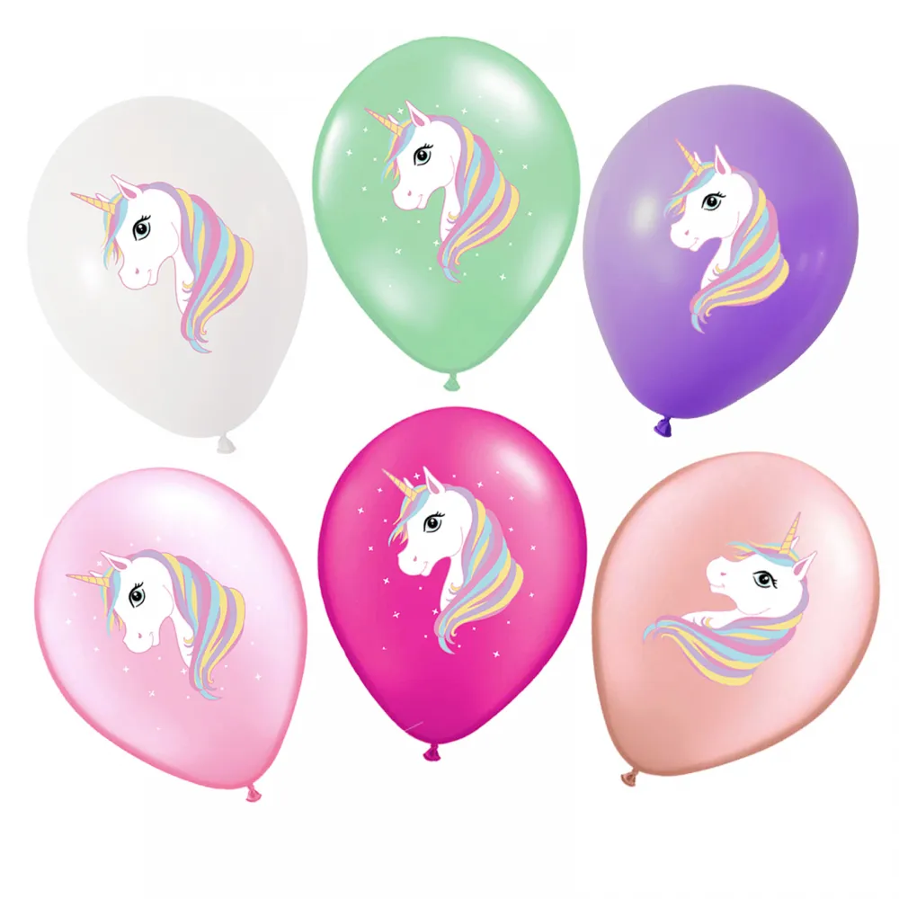SET 12 Baloane Latex 30cm Asortate cu print Color Unicorn BLS20225