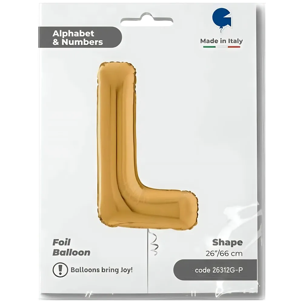 Balon Folie LITERA L Auriu 66 cm Grabo