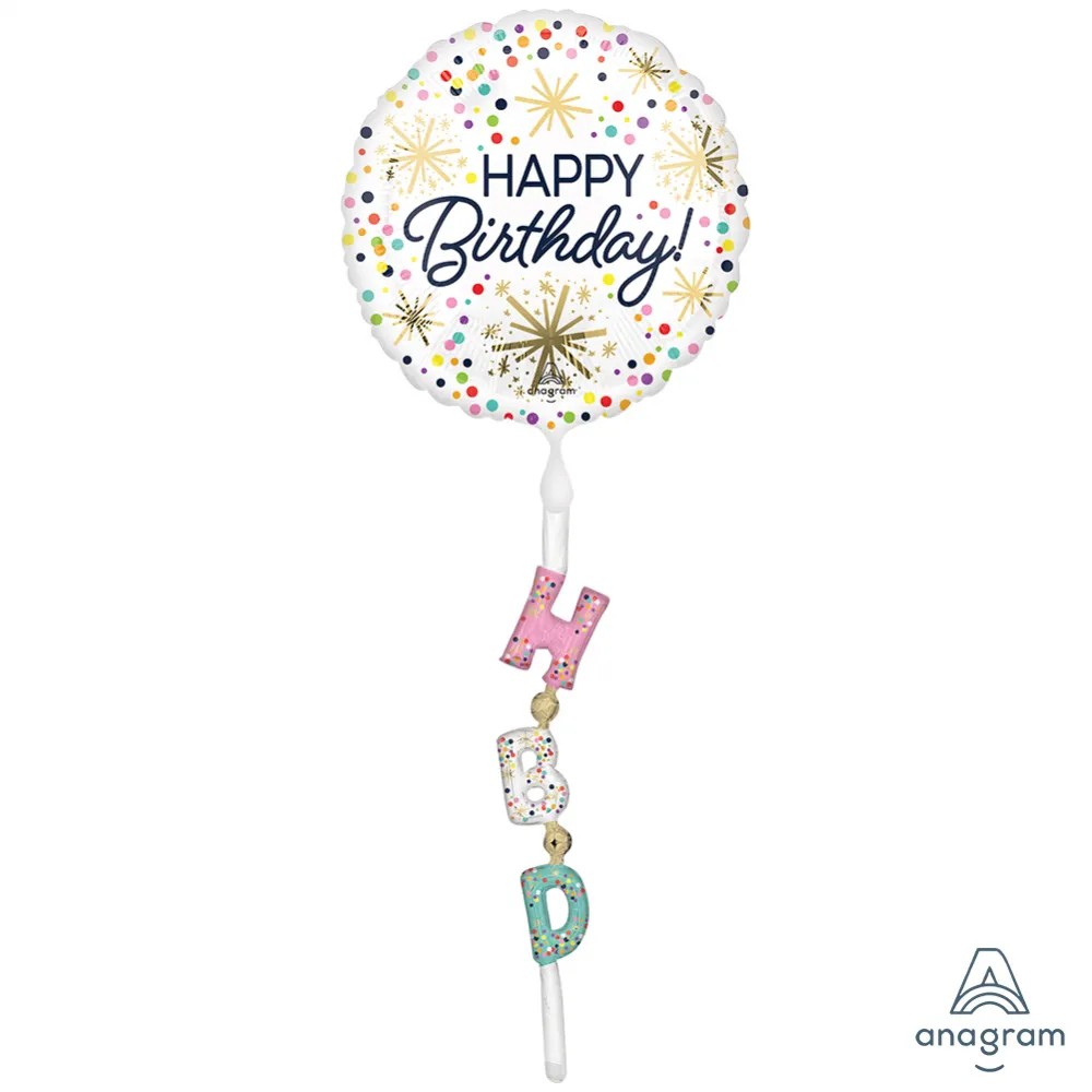 AirWalker Balon Folie Confetti Sprinkle Birthday 60x175cm ANAGRAM 4655101