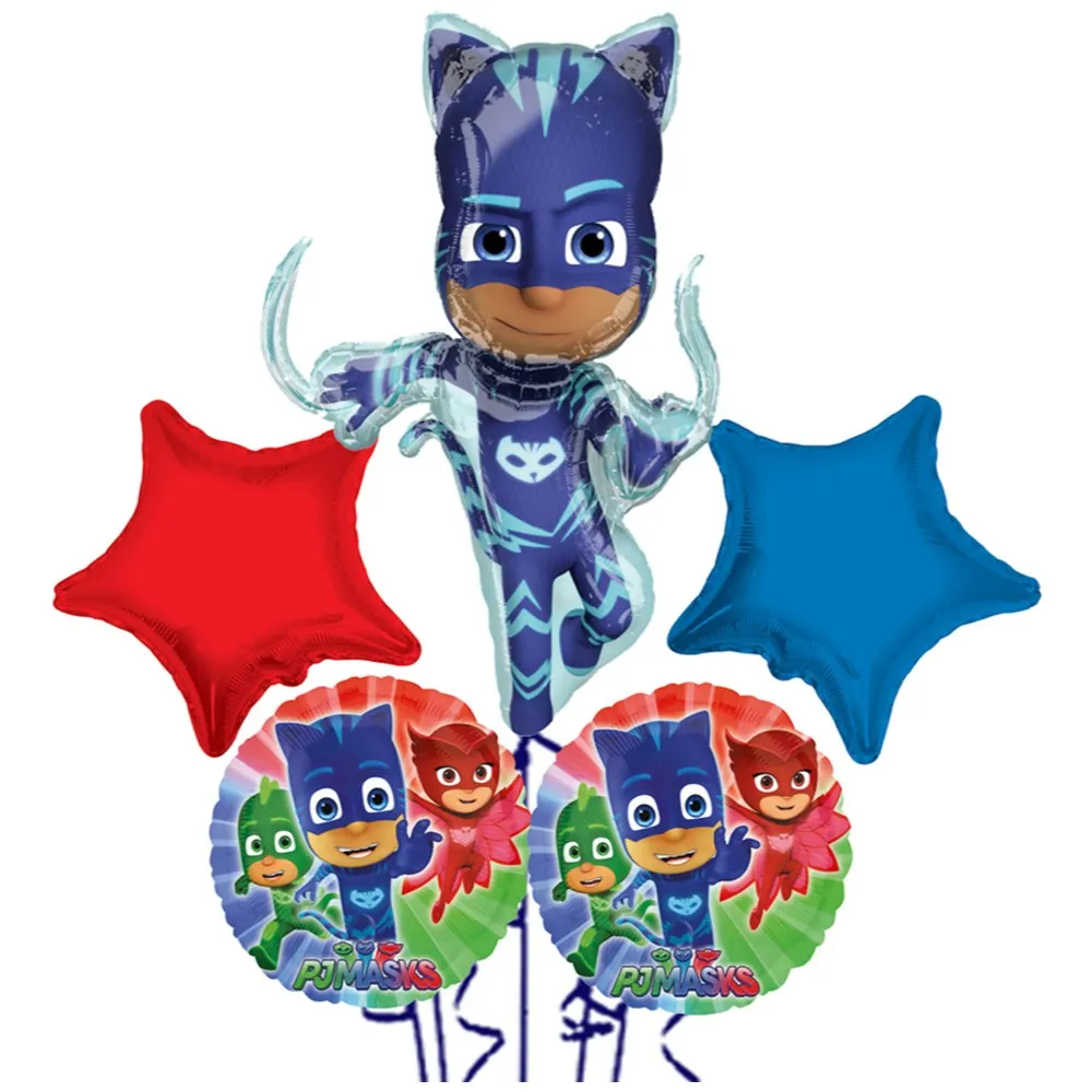 Buchet 5 baloane folie Tematica PJ Mask - Pisoi 2022182