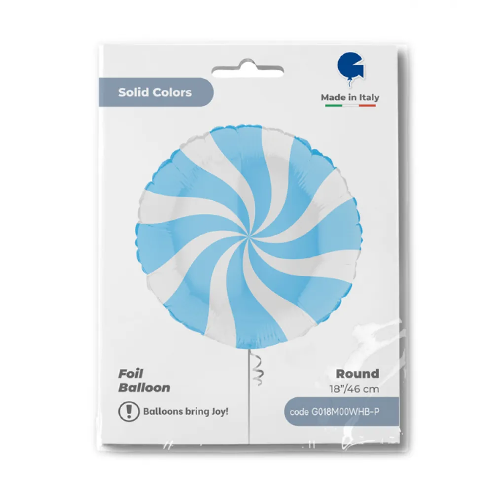 Balon Folie Rotund Acadea Alb-Bleu 46cm Grabo