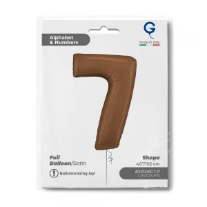 Balon Folie Cifra 7 Satin Chocolate 102cm