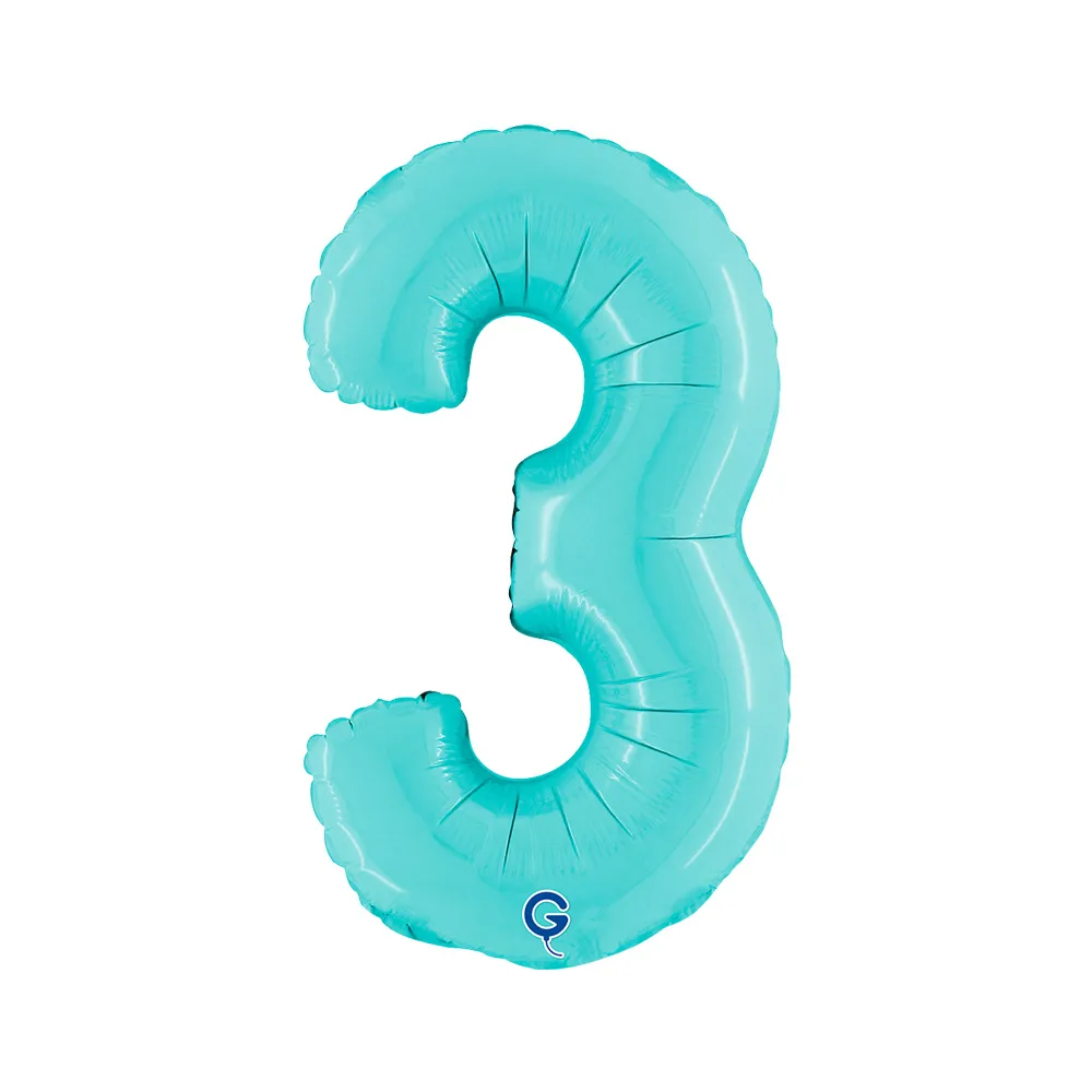 Balon Folie Cifra 3 Pastel Blue 36cm