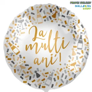 Balon Folie La multi ani Confetti Auriu 43cm