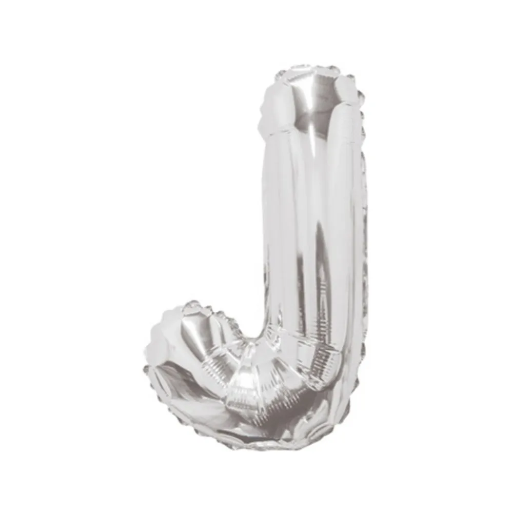 Balon folie 35cm litera J ARGINTIU 34902-14