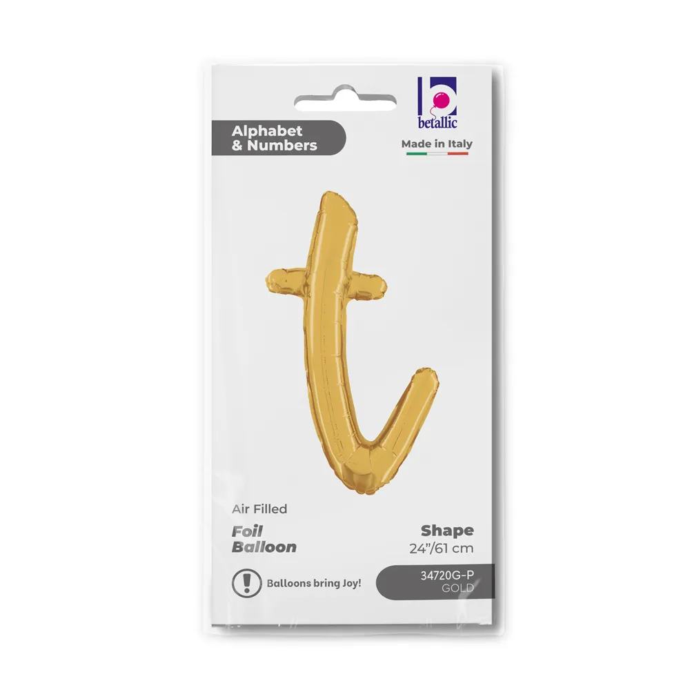 Balon Folie LITERA (AER) SCRIPT T Auriu 61cm Grabo