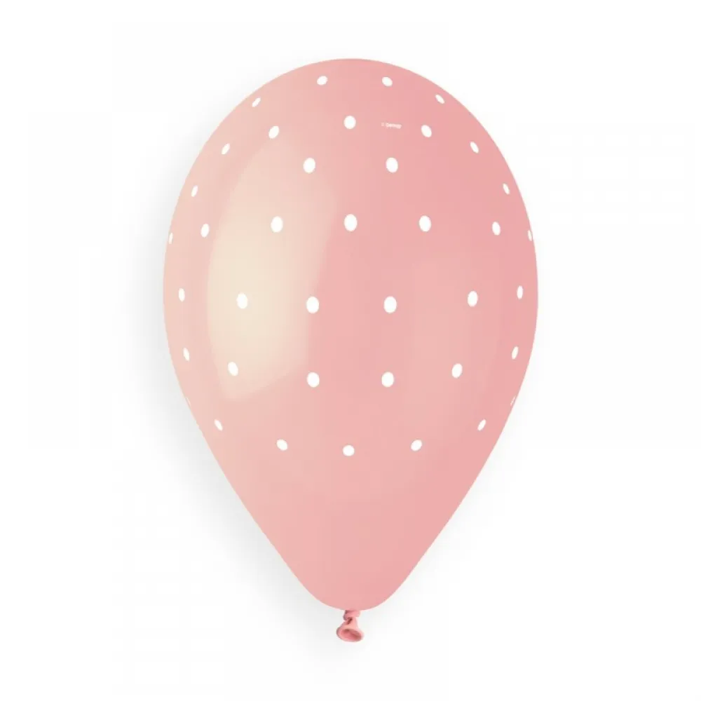 Baloane Latex 33cm Baby Pink PRINT Chic Polka Dots G120.73