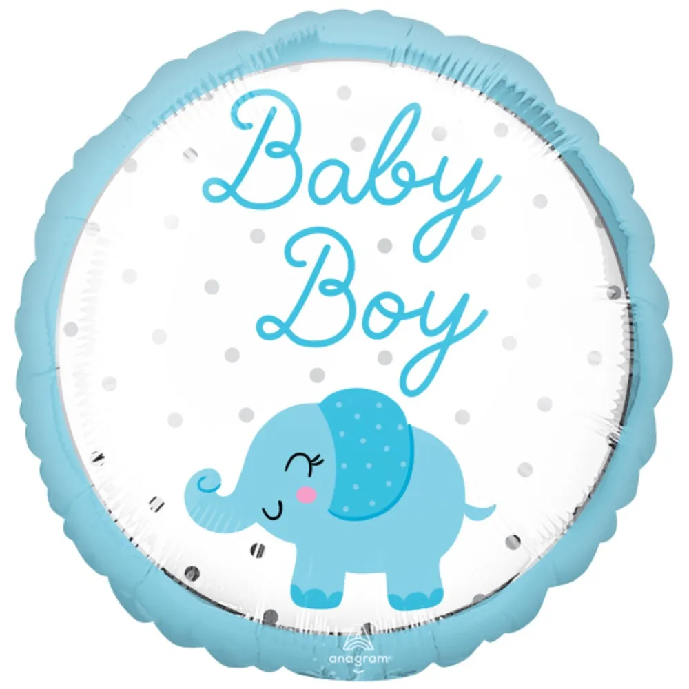 Balon Folie Elefantel Baby Boy 43cm AMS 43125