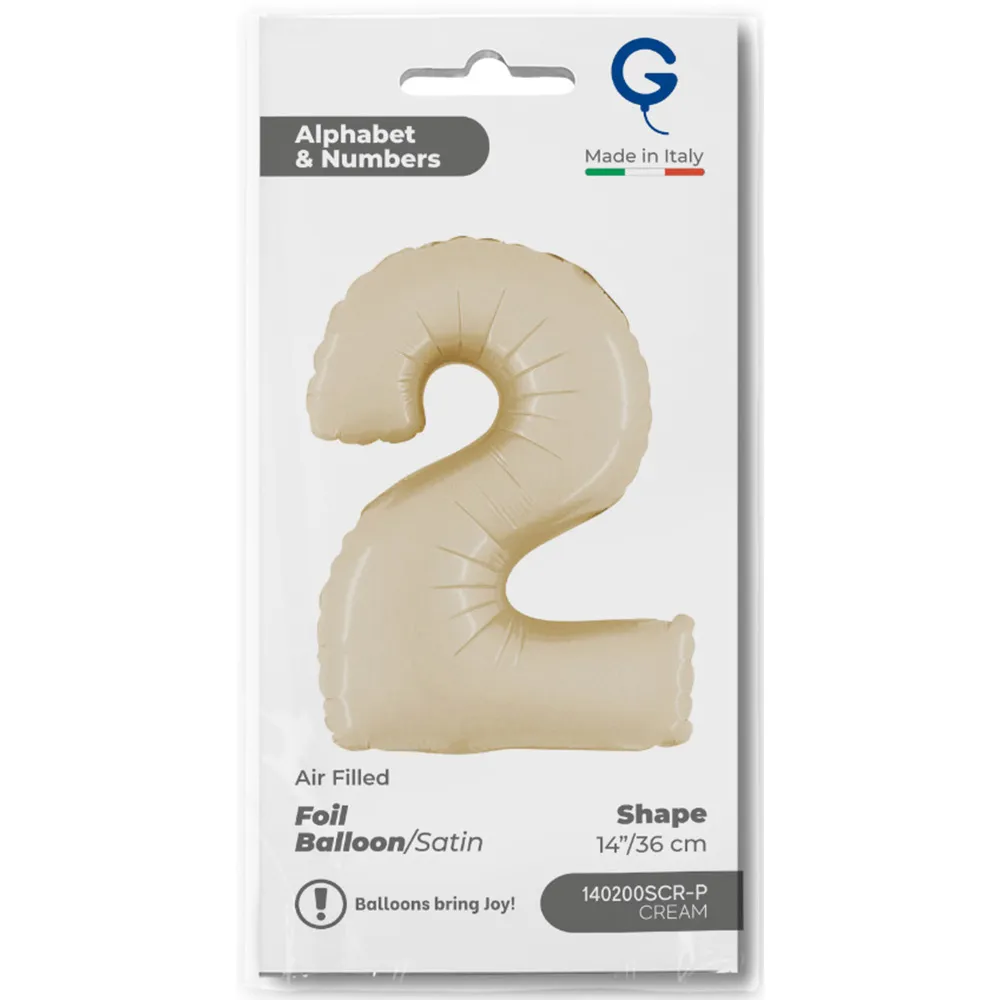 Balon Folie Cifra 2 Satin Cream 36cm