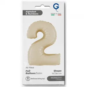 Balon Folie Cifra 2 Satin Cream 36cm